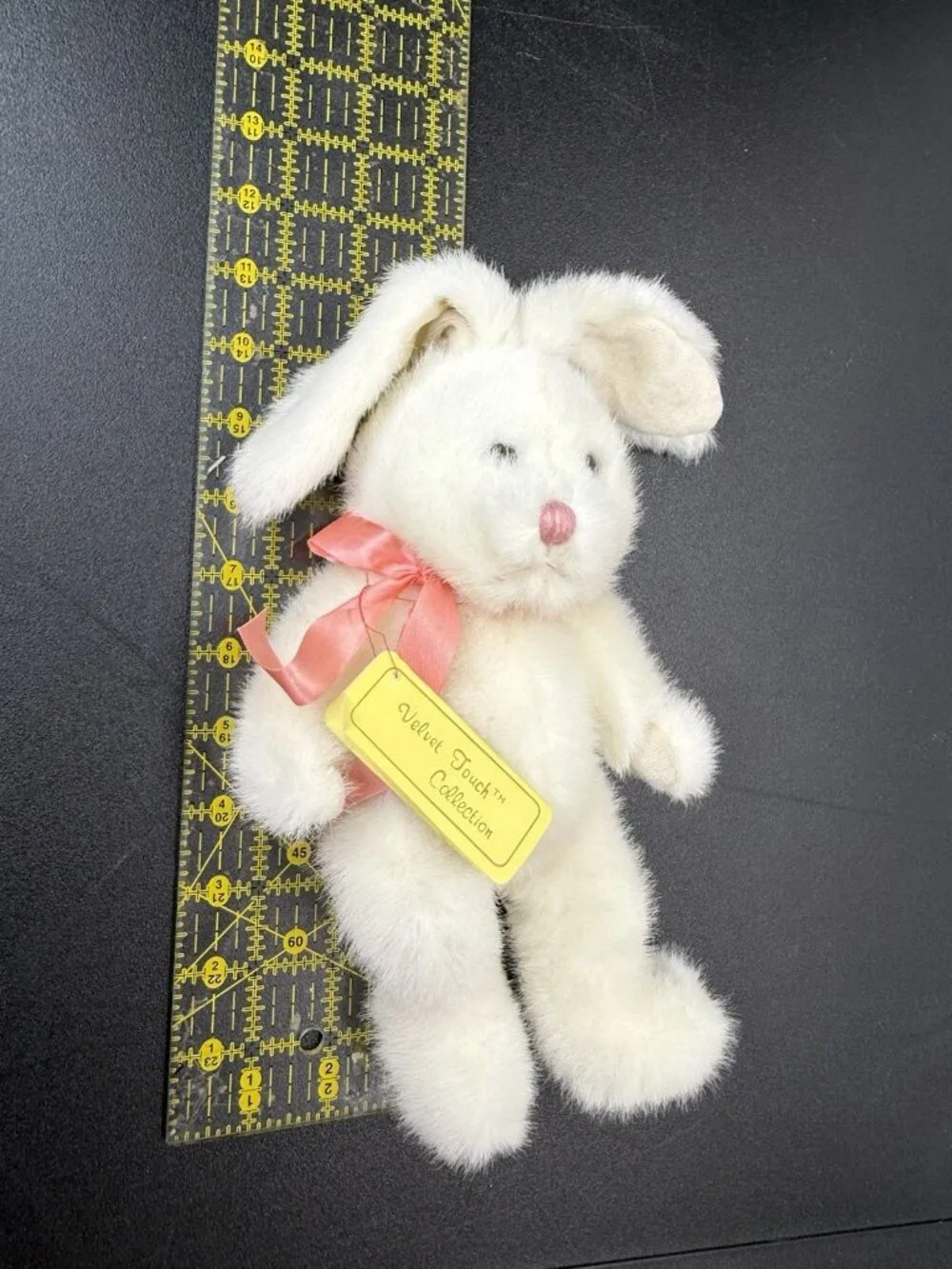 Vintage Jerry Elsner Velvet Touch White Bunny Rabbit Stuffed Hippity Hoppity